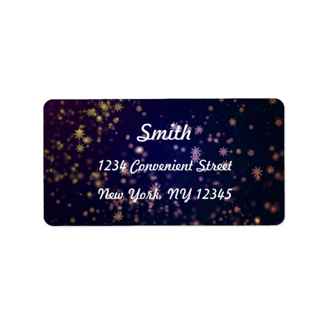 Elegant Snowflakes Return Address Label (Front)