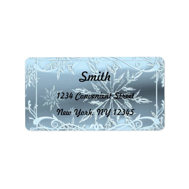 Elegant Snowflakes Return Address Label (Front)