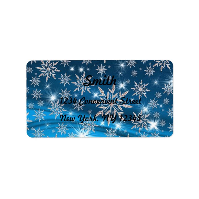 Elegant Snowflakes Return Address Label (Front)