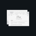 Elegant Snowflakes Silver Christmas Winter Wedding RSVP Card<br><div class="desc">This wedding design features elegant snowflakes. Click the customise button for more flexibility in modifying the text. Variations of this design, different paper types, as well as coordinating products are available in our shop, zazzle.com/store/doodlelulu. Contact us if you need this design applied to a specific product to create your own...</div>