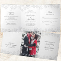 Elegant Snowflakes Silver & White Winter Wedding