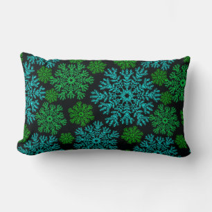 Elegant Snowflakes Winter Holiday Pattern Lumbar Cushion