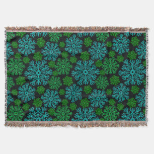 Elegant Snowflakes Winter Pattern Throw Blanket