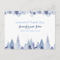Elegant Snowflakes Winter Wedding Thank You