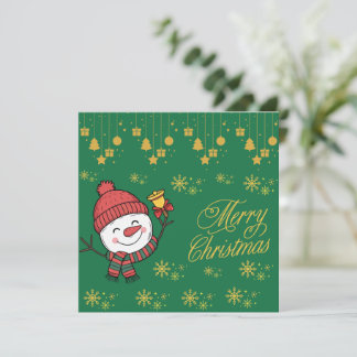 Elegant Snowman Christmas Card