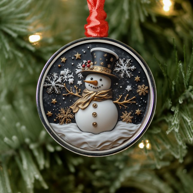 Elegant Snowman Christmas Ornament (Tree)