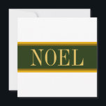 Elegant Snowy White Forest Green Christmas Stripes Holiday Card<br><div class="desc">Festive "ribbon candy" pinstripes highlight beautiful  "NOEL" in big elegant typography filling the length of the design.  Wide bold bright stripes above and below complete the festive modern composition.  The stripe colours in this design can be customised by editing the design. The text can also be personalised.</div>