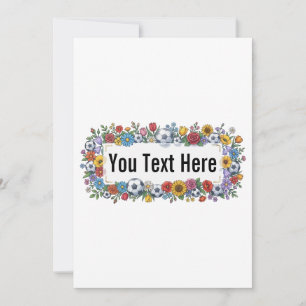 Elegant Soccer Floral Frame Custom Invitation