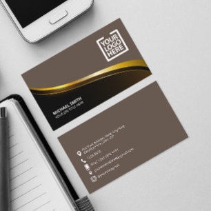 Elegant Social Media Icons   Company Logo Business Card