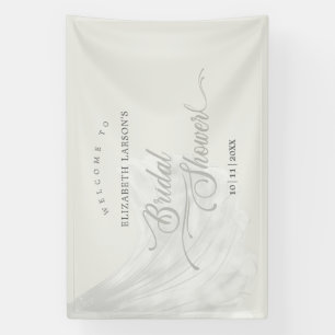 Elegant Soft Beige Wedding Dress Bridal Shower Banner