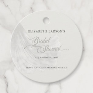 Elegant Soft Beige Wedding Dress Bridal Shower Favour Tags
