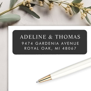 Elegant Soft Black White Wedding Address