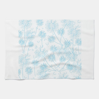 Elegant Soft Blue Dandelion Tea Towel