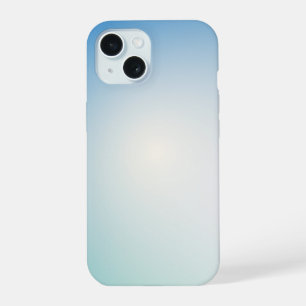 Elegant Soft Blue & White Ombre iPhone 15 Case