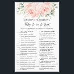 Elegant Soft Blush Floral Wedding Traditions Game<br><div class="desc">Simply press the customise it button to edit texts,  further re-arrange and format the style and placement of the texts.  Matching items available in store!  Answer Key: 1.L 2.P 3.E 4.N 5.B 6.A 7.G 8.M 9.O 10.H 11.D 12.C 13.J 14.K 15.F 16.R 17.I 18.Q (c) The Happy Cat Studio.</div>