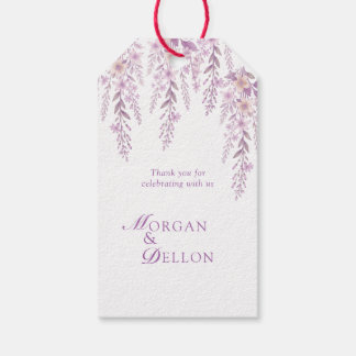 Elegant Soft Blush Lavender Floral Thank You Gift Tags