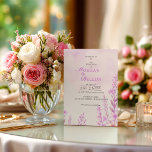 Elegant Soft Blush Lavender Floral Wedding Invitation<br><div class="desc">This elegant wedding invitation features a soft,  romantic design with delicate botanical illustrations blooming from the bottom of the card. The watercolor florals in shades of lavender and blush pink create a whimsical,  garden-fresh aesthetic,  while the subtle lilac-wash background adds a dreamy depth to the overall composition.</div>