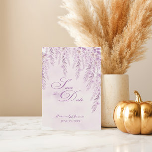 Elegant Soft Blush Lavender Floral Wedding Save The Date