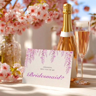 Elegant Soft Blush Lavender Wedding Bridesmaid Postcard