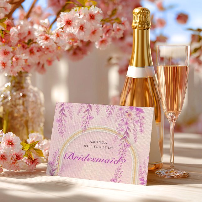 Elegant Soft Blush Lavender Wedding Bridesmaid  Postcard (Creator Uploaded)