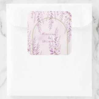 Elegant Soft Blush Lavender Wedding  Square Sticker