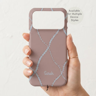 Elegant Soft Brown Girly Pastel Wavy Line Pattern
