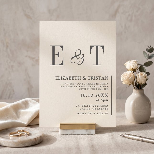 Elegant Soft Cream Minimalist Wedding  Invitation (Creator Uploaded)