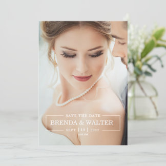 Elegant Soft Focus Custom Photo Portrait Wedding Invitation