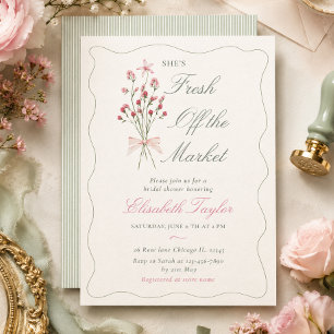 Elegant soft Fresh off the market bridal shower Invitation
