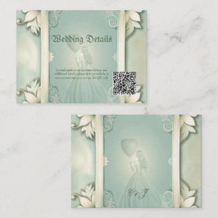Elegant soft green floral design. enclosure card