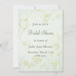 Elegant Soft Green Vintage Bridal Shower Invitation