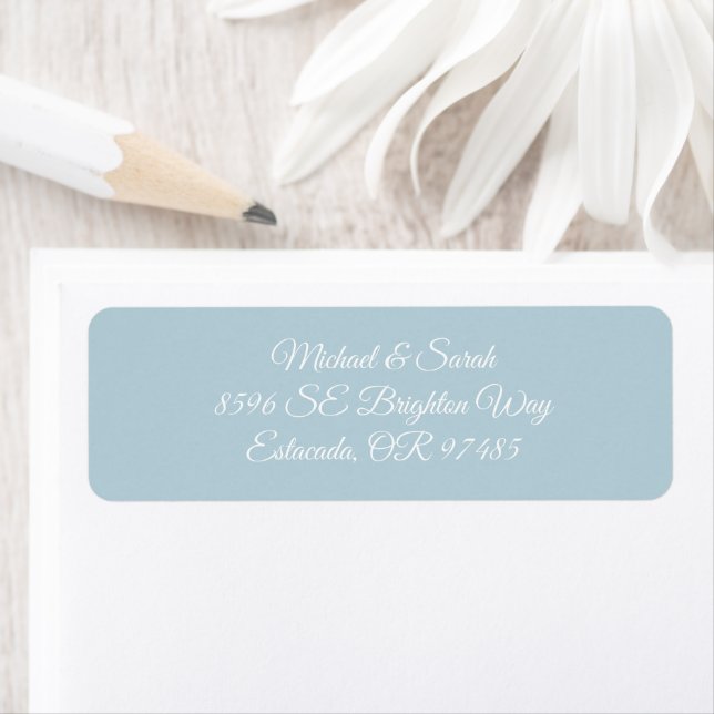Elegant Soft Icy Blue Wedding Return Address (Insitu)