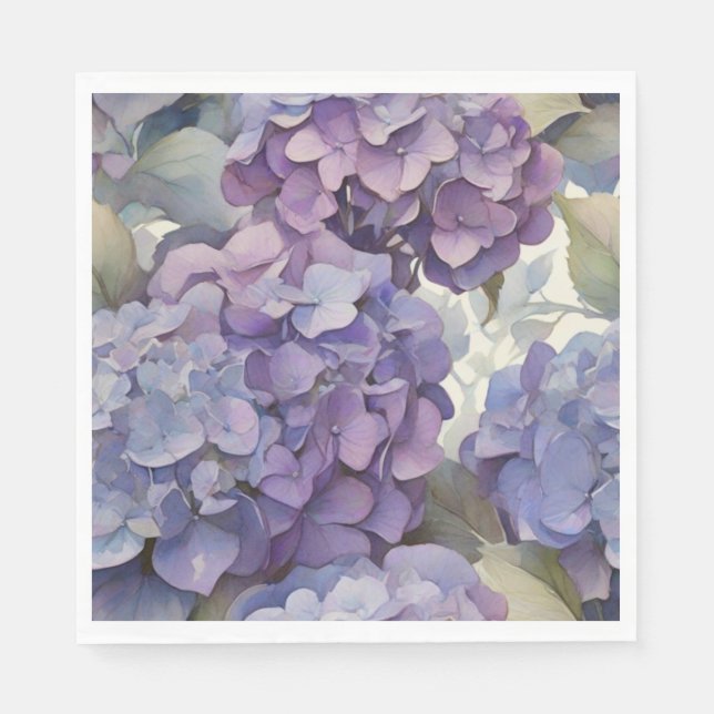 elegant soft light purple floral napkin (Front)