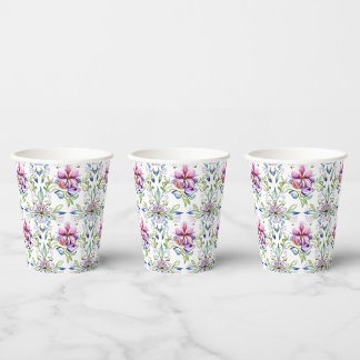 Elegant Soft Orchid Floral Pattern - Stylish  Paper Cups