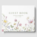 Elegant Soft Pastel Wildflower Botanical Wedding Guest Book<br><div class="desc">Elegant  wedding guest book featuring a beautiful watercolor wildflower frame in soft pastels. Perfect for a romantic,  nature-inspired celebration or garden-themed wedding. For customisation or additional products featuring this design,  please feel free to contact me.</div>