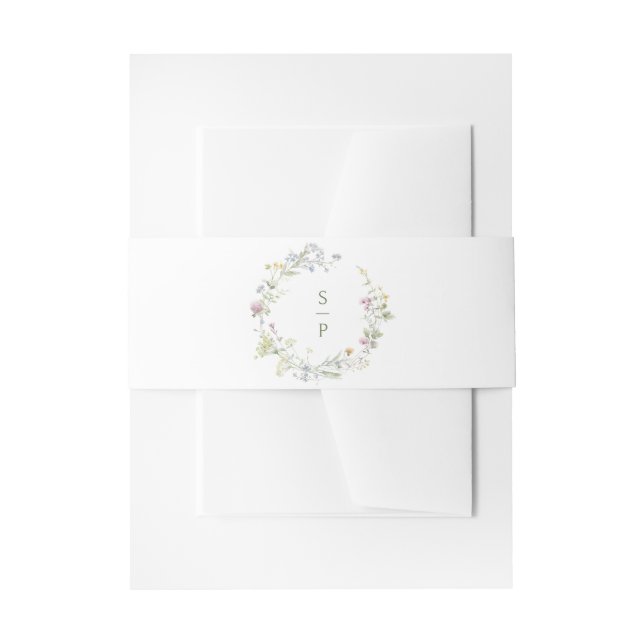 Elegant Soft Pastel Wildflower Botanical Wedding I Invitation Belly Band (Front Example)