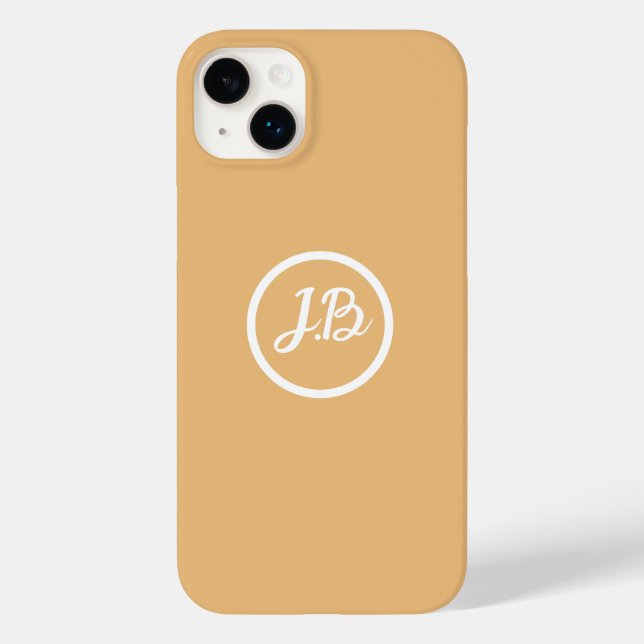 Elegant Soft Peach Monogramed Personalized Case-Mate iPhone Case (Back)