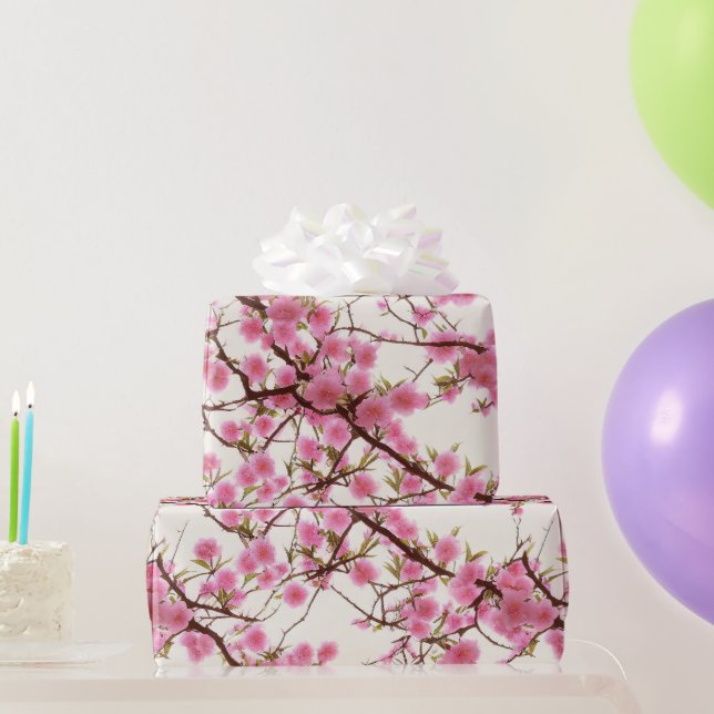  Elegant Soft Pink Cherry Blossom Florals  Wrapping Paper (Party Gifts)