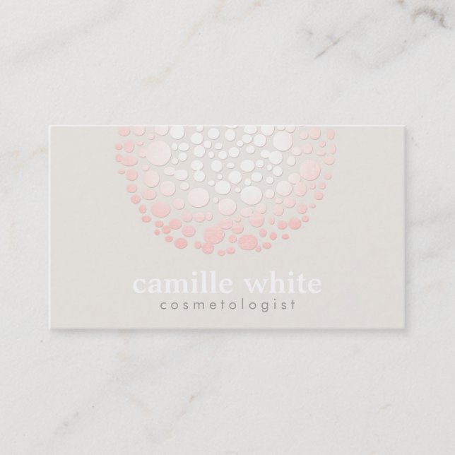 Elegant Soft Pink Circles Spa and Salon Business Card (Front)
