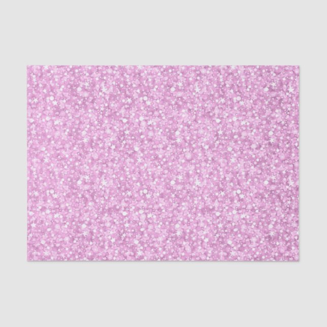 Elegant Soft Pink Faux Glitter & Sparkles Tissue Paper (Front)