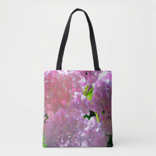 Elegant soft pink floral beautiful pink hydrangeas tote bag