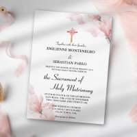 Elegant Soft Pink Floral Catholic Wed Nuptial Mass