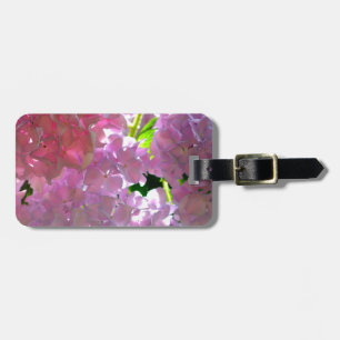 Elegant soft pink florals pink hydrangeas roses luggage tag
