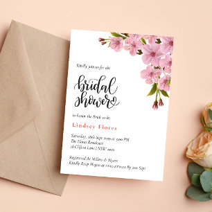Elegant Soft Pink Flowers Greenery Bridal Shower  Invitation