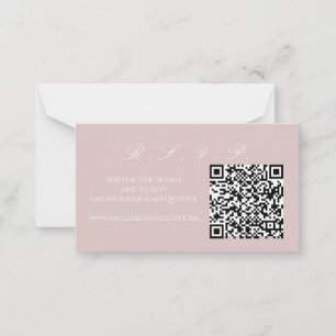 Elegant Soft Pink Online RSVP Note Card