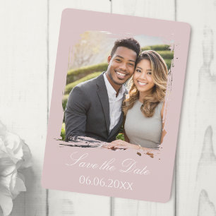 Elegant Soft Pink Photo Save the date Card