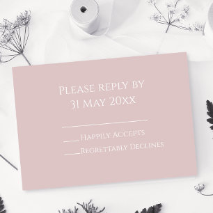 Elegant Soft Pink RSVP insert