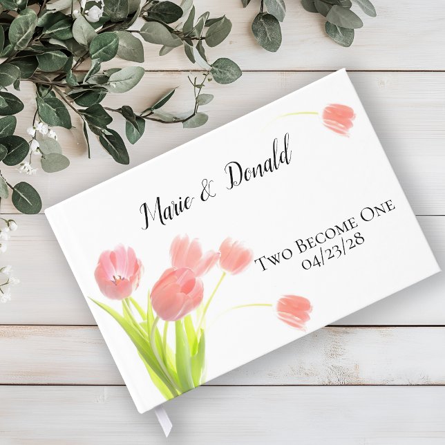 Elegant Soft Pink Tulips Guest Book (Creator Uploaded)