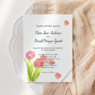 Elegant Soft Pink Tulips Invitation