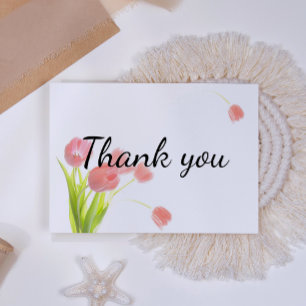 Elegant Soft Pink Tulips Thank You Card